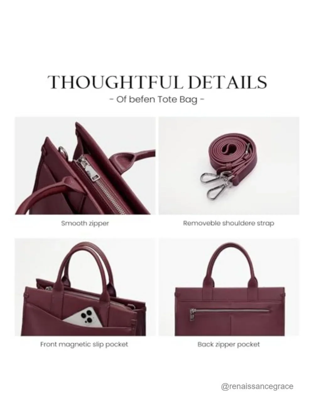 Genuine Leather Tote Bag Women Work Satchel Crossbody Shoulder Handbag